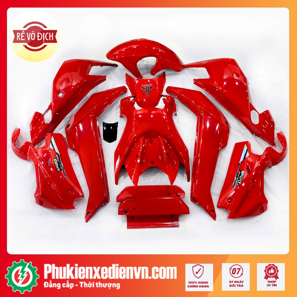 Bộ vỏ nhựa xe điện XMEN bảo hành sơn 6 tháng, Sơn 3 lớp, phủ bóng hấp sấy trên nền nhiệt độ cao chống bay màu