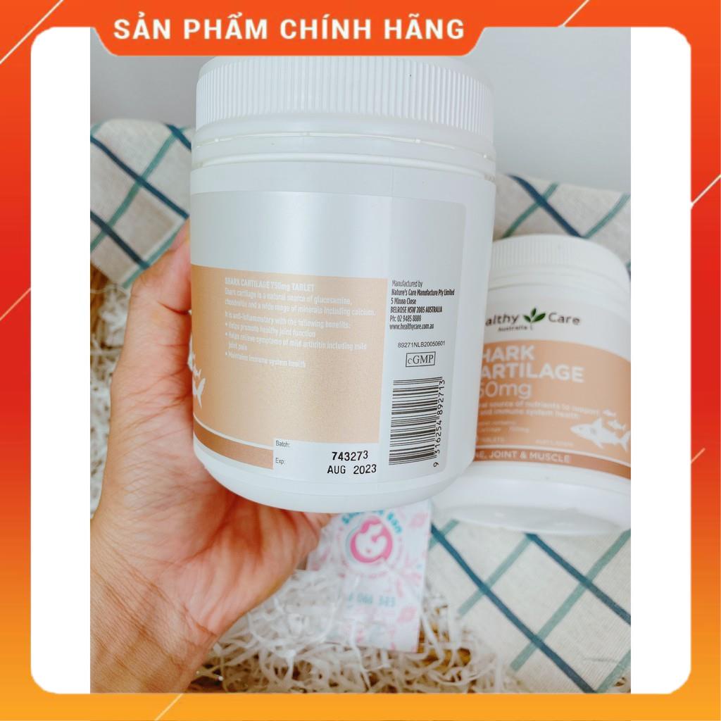 Sụn Vi Cá Mập Healthy Care Shark Cartilage 750mg hỗ trợ xương khớp - Úc shopnguyenanh88