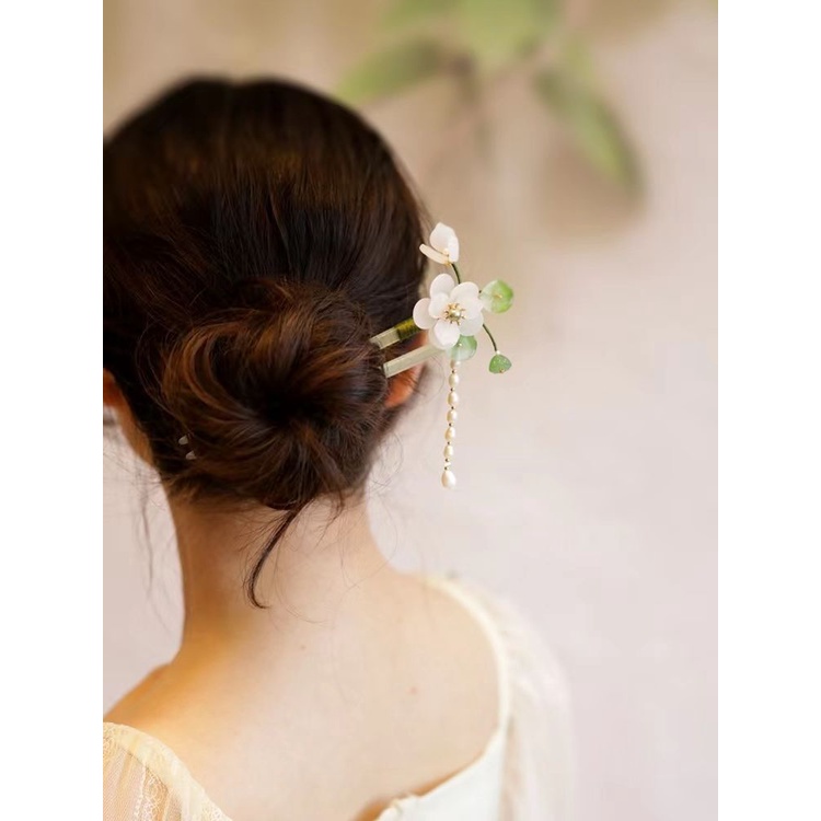 Trâm Cài Tóc Hình Chữ U Đính Hoa Sen Phong Cách Cổ Điển Cho Nữ