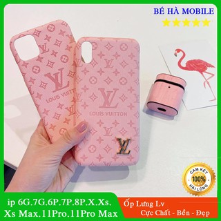 Ốp lưng iPhone LV Hồng - Chất Liệu Da Siêu Đẹp - Full Viền ip 6-6-plus/7-8-plus/X-XS/XSMAX/11/11-pro-max