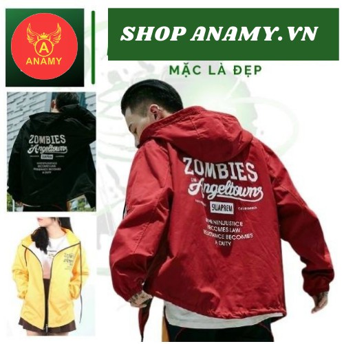 Áo khoác dù IN ZOMBIE dành cho cặp đôi cho nam cho nữ có mũ, jacket form rộng có 3 màu unisex ulzzang