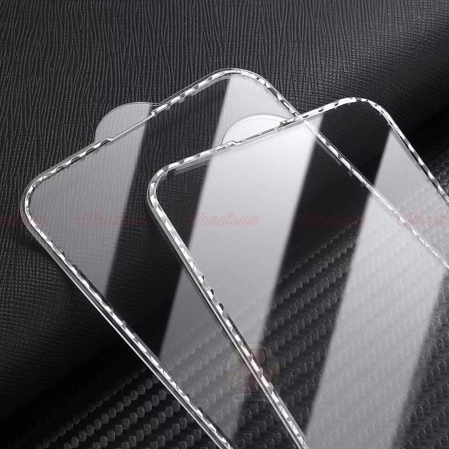 Cường Lực IP 13 12 11 Pro ProMax Mini Viền Tinh Thể Kim Cương Thời Trang Trí Màn Hình X XR XS 6 Plus 7 8 SE ChốngVân