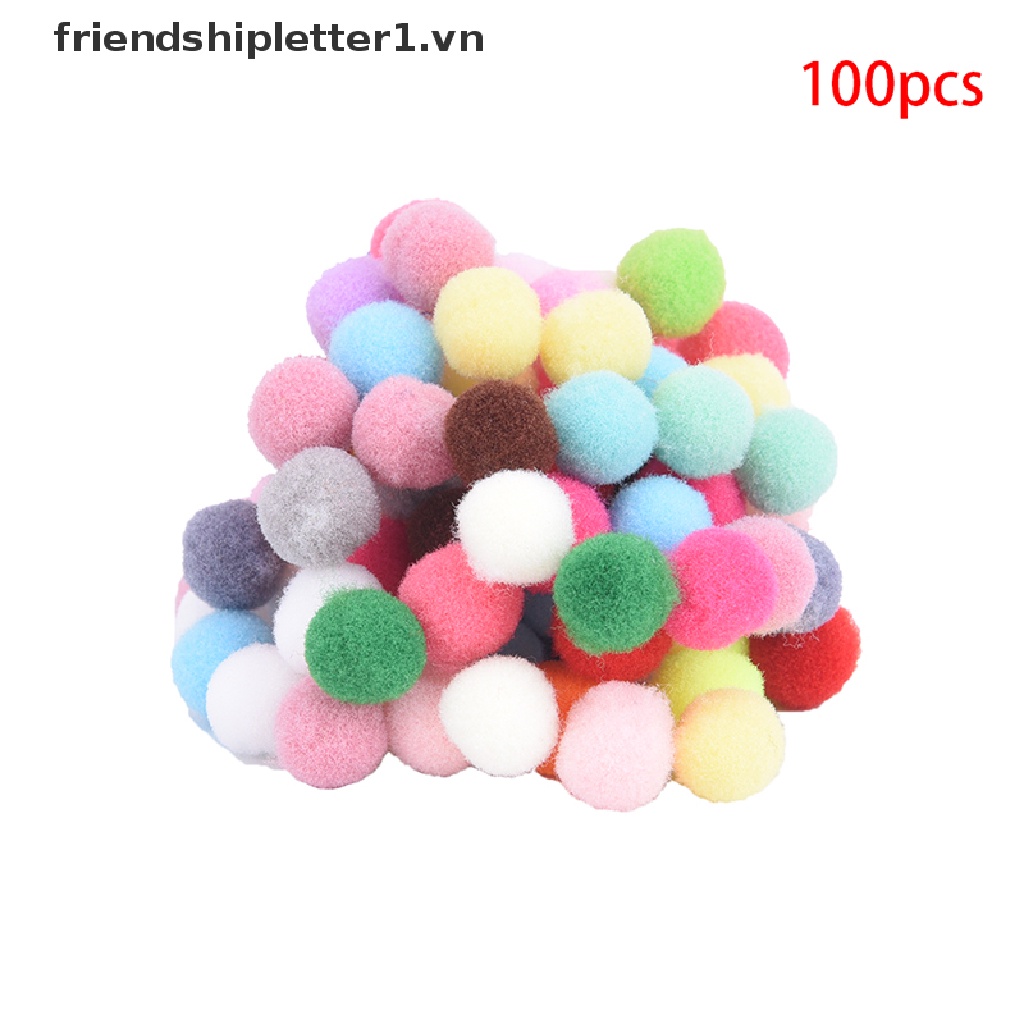 Bộ 100 Quả Cầu Lông Xù mini 1.vn 10mm 20mm Nhiều Màu Sắc Dùng Để Làm Đồ Trang Điểm DIY