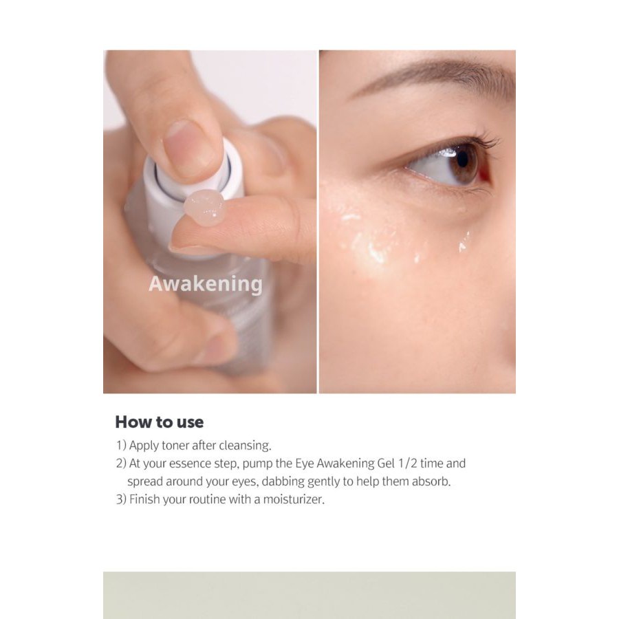 Kem Dưỡng Mắt Dạng Gel Dưỡng Ẩm, Giảm Bọng Mắt, Quầng Thâm , Chống Lão Hóa Klairs Fundamental Eye Awakening Gel 35ml