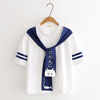 áo thủy thủ mèo cá kawaii