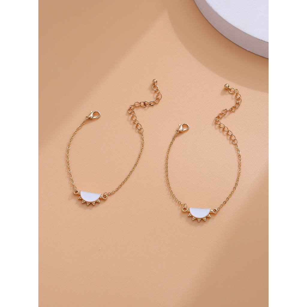 1 Cặp Vòng Tay Dây Thừng Mặt Hình Mặt Trời Và Bướm Có Thể Điều Chỉnh Thời Trang Cho Cặp Đôi