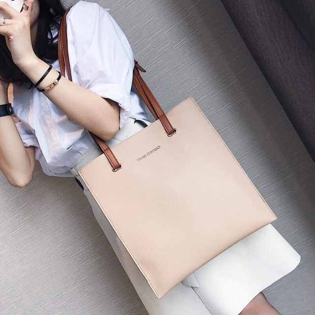 (Trả order) Túi tote da 2 ngăn
