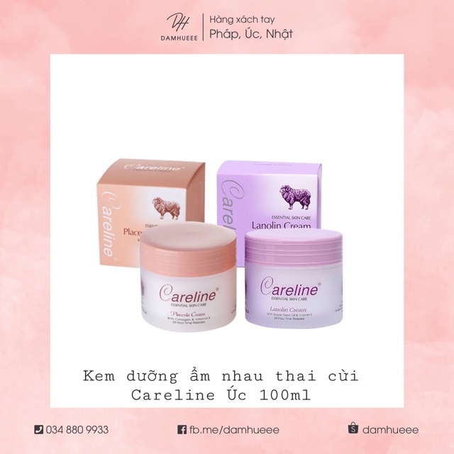 Kem dưỡng ẩm nhau thai cừu Úc Careline 100ml