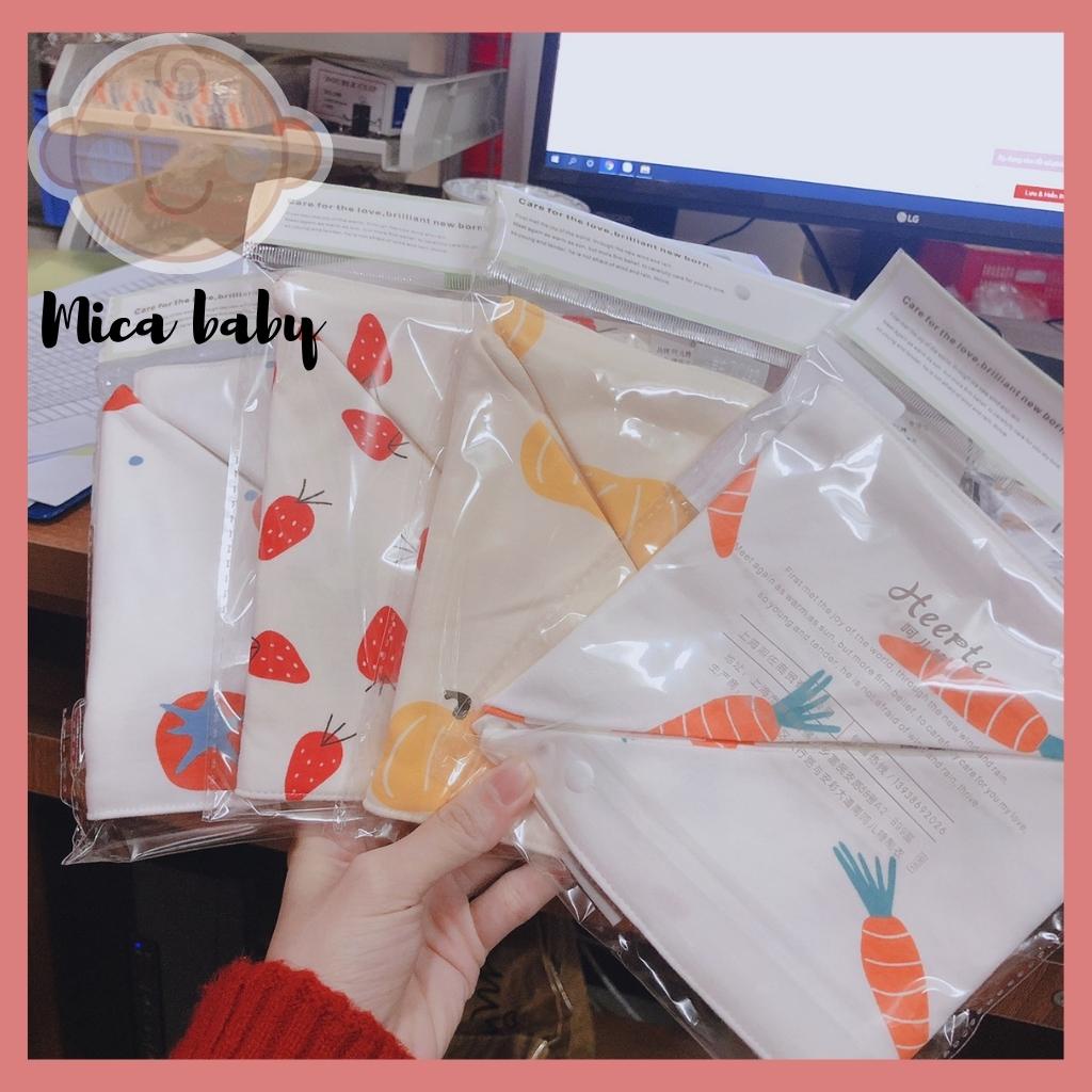 Set 5 khăn yếm cho bé ăn dặm hình tam giác Mica baby YC09