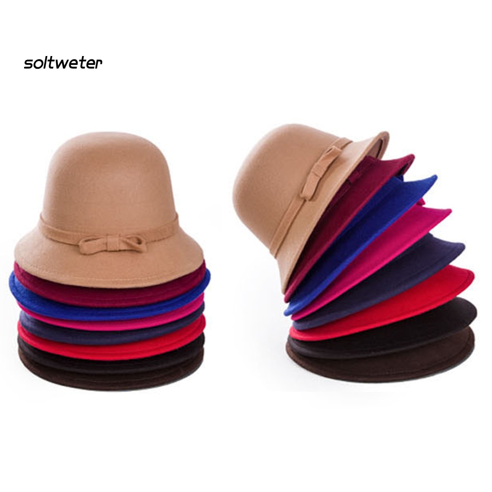 Mũ vành tròn màu trơn thời trang dành cho nữ