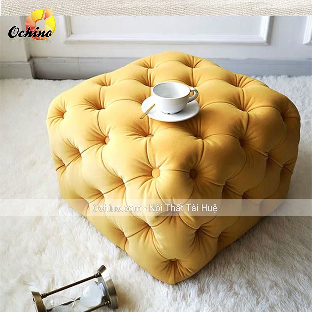 Ghế Đôn Sofa Vuông Cao 42 Rộng 50 Ngồi Bàn Trang Điểm, Trang Trí Phòng Khách Hoặc Chụp Hình (Có Sẵn)