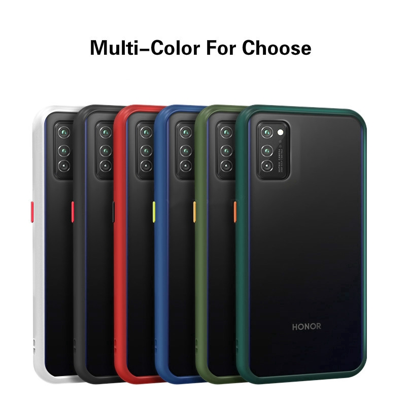 Ốp điện thoại PC nhám viền silicone màu dạ quang cho Samsung Galaxy A02s Samsung A12 A11 A10 A20 A71 A51 S20 Plus S20 Ultra Note 10 Lite S10 Lite