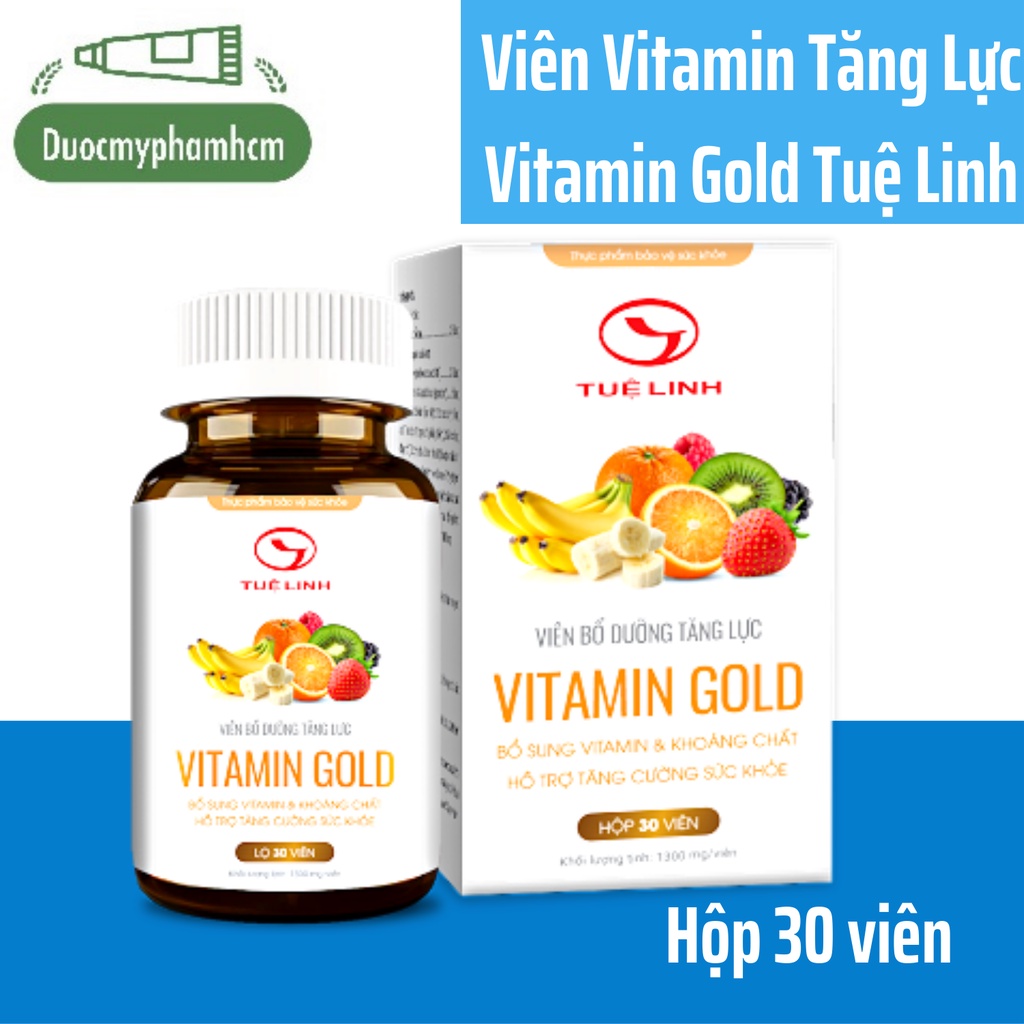 VITAMIN GOLD Tuệ Linh -Bổ Sung Đa Vitamin Tự Nhiên, Tăng Cường Sinh Lực - Hộp 30 viên