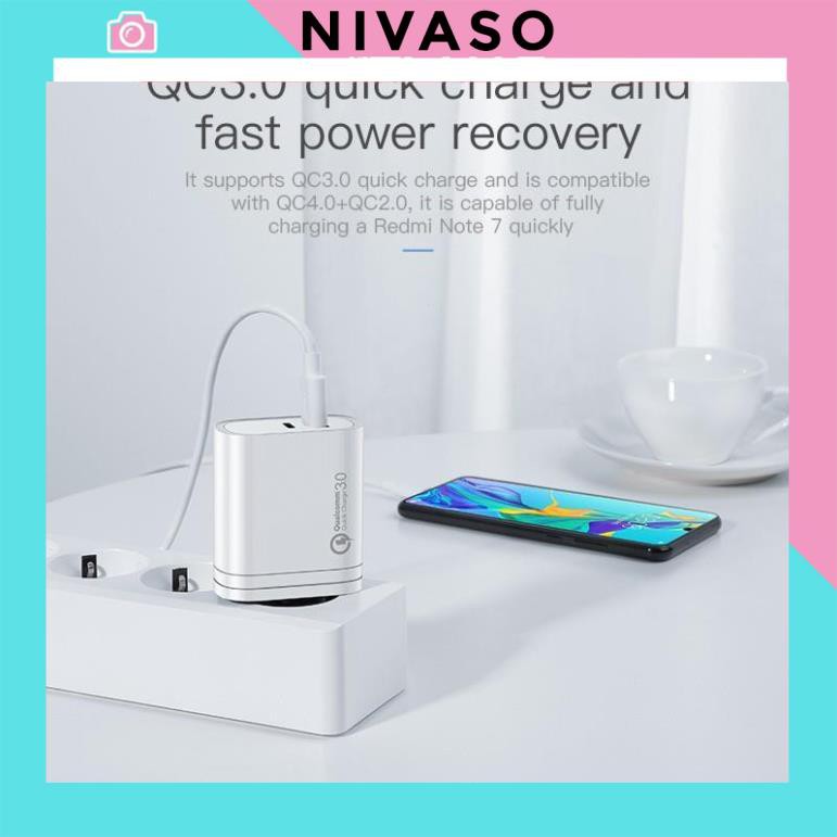 Cốc Sạc Nhanh 2 Cổng USB - Type C QC3.0 KuuLaa 36W dành cho Xiaomi Iphone Huawei OPPO PD36W NIVASO