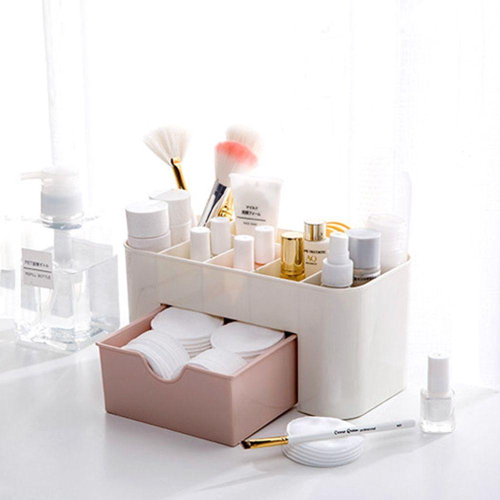 Hộp Đựng Đồ Trang Điểm / Trang Sức Hai Lớp Bằng Nhựa Dung Tích Lớn Thanh Lịch Cho Nữ Ốp