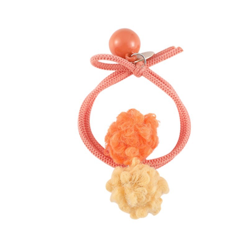 Ins Color Double Curly Hair Ball Rope Hair Ring Korean Version of Sen. Small Rubber Strap Adult Female