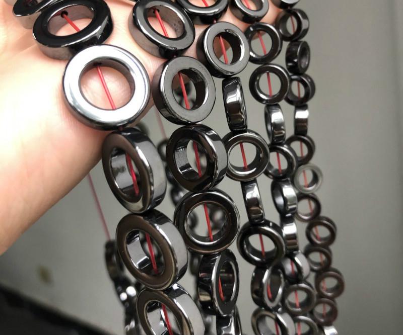 Chuỗi Hạt Đá Tròn Màu Đen Tự Nhiên 15 "Dùng Làm Trang Sức diy