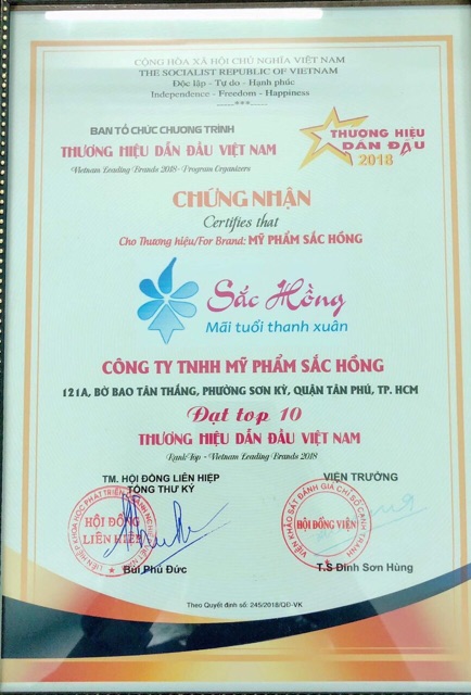SẮC HỒNG KHÔNG SƯNG KHÔNG ĐỎ