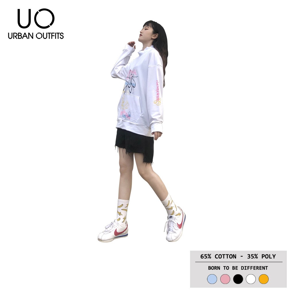 Hàng OUTLET 2 Màu SWO08 Áo Sweater Nữ Nam Form Rộng URBAN OUTFITS In SWAG Thun Cotton Nỉ