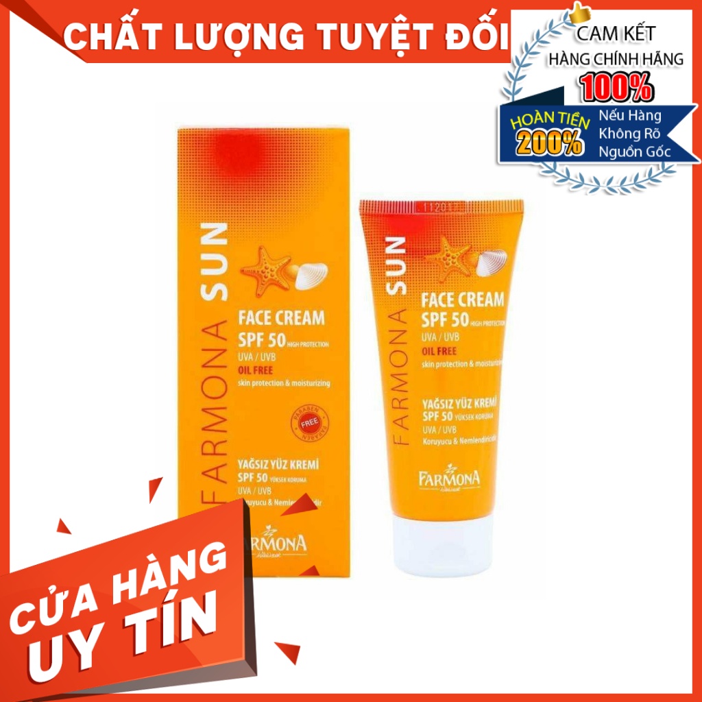 [HÀNG NHẬP KHẨU] Kem Chống Nắng Không Chứa Dầu, Không Bóng Nhờn Bết Dính Farmona Sun Face Cream SPF50 Oil Free 50ml