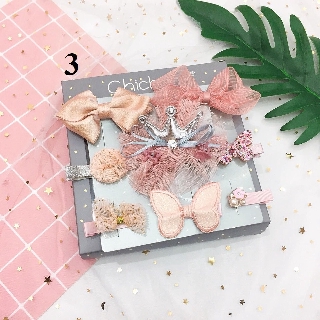 (echi) Set hộp 10c kẹp tóc Chicbaby