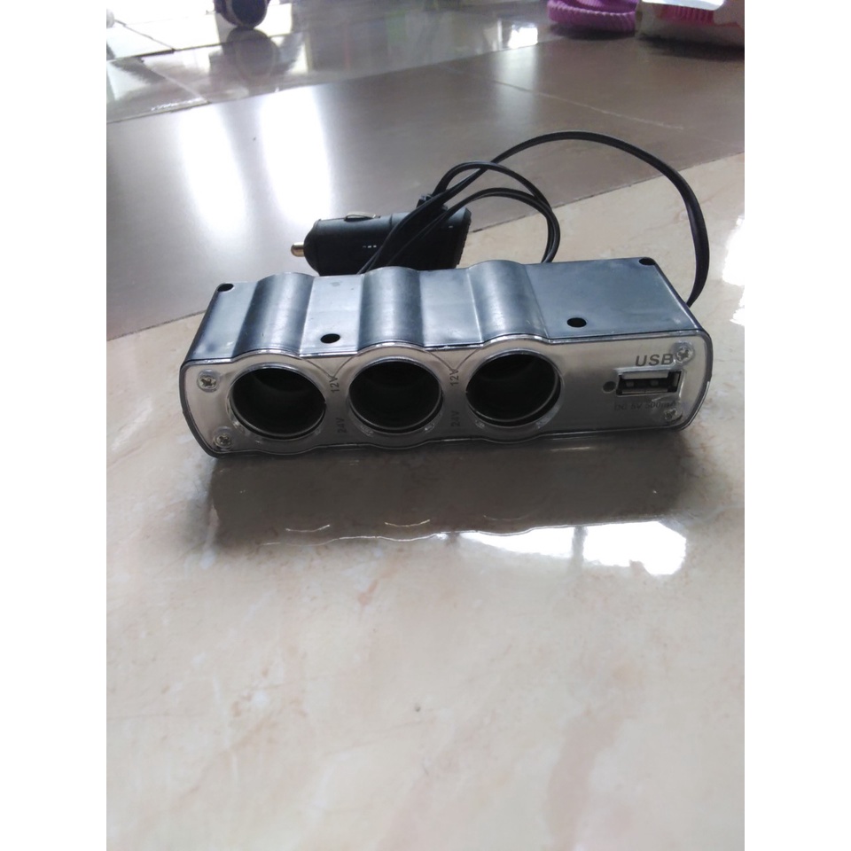Bộ Chia 3 Cổng Tẩu Sạc WF-0120 và 1 Cổng USB Cho Ô Tô