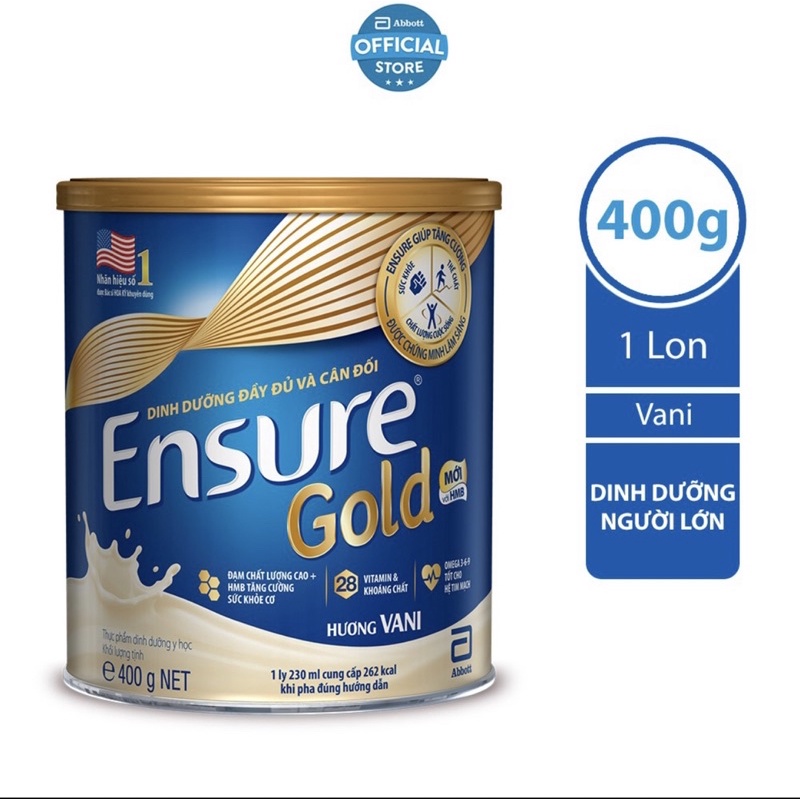 Sữa bột Ensure Gold Abbott hương vani (HMB) 400g