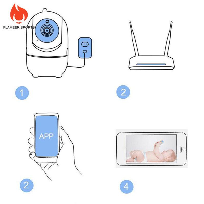 Flameer Sports Q2 1080P Wireless WiFi Home Security IP Camera for Baby Pet Monitor US Plug