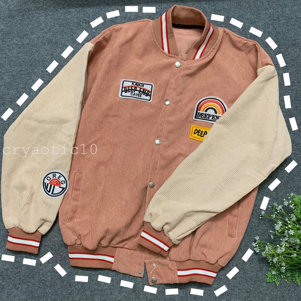 [Kèm hình thật] Áo khoác bomber nhung phối màu raplan siêu đẹp cryaotic10