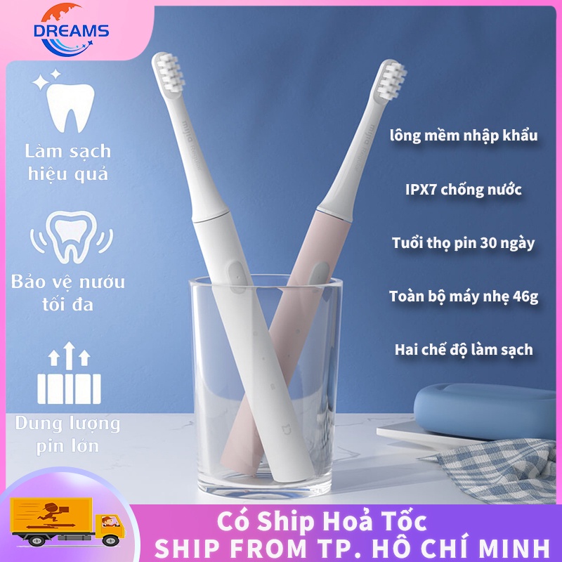 Bàn chải điện Xiaomi Mijia T100 -Sóng Âm Không Dây Có Thể Sạc Qua USB Siêu Âm Không Thấm Nước Tự Động Bàn Chải Đánh Răng