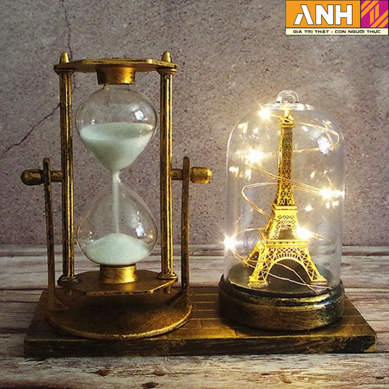 Mô hình ĐỒNG HỒ CÁT tháp Eiffel,POST ĐIỆN THOẠI để bàn, Decor, Quà tặng trang trí độc đáo