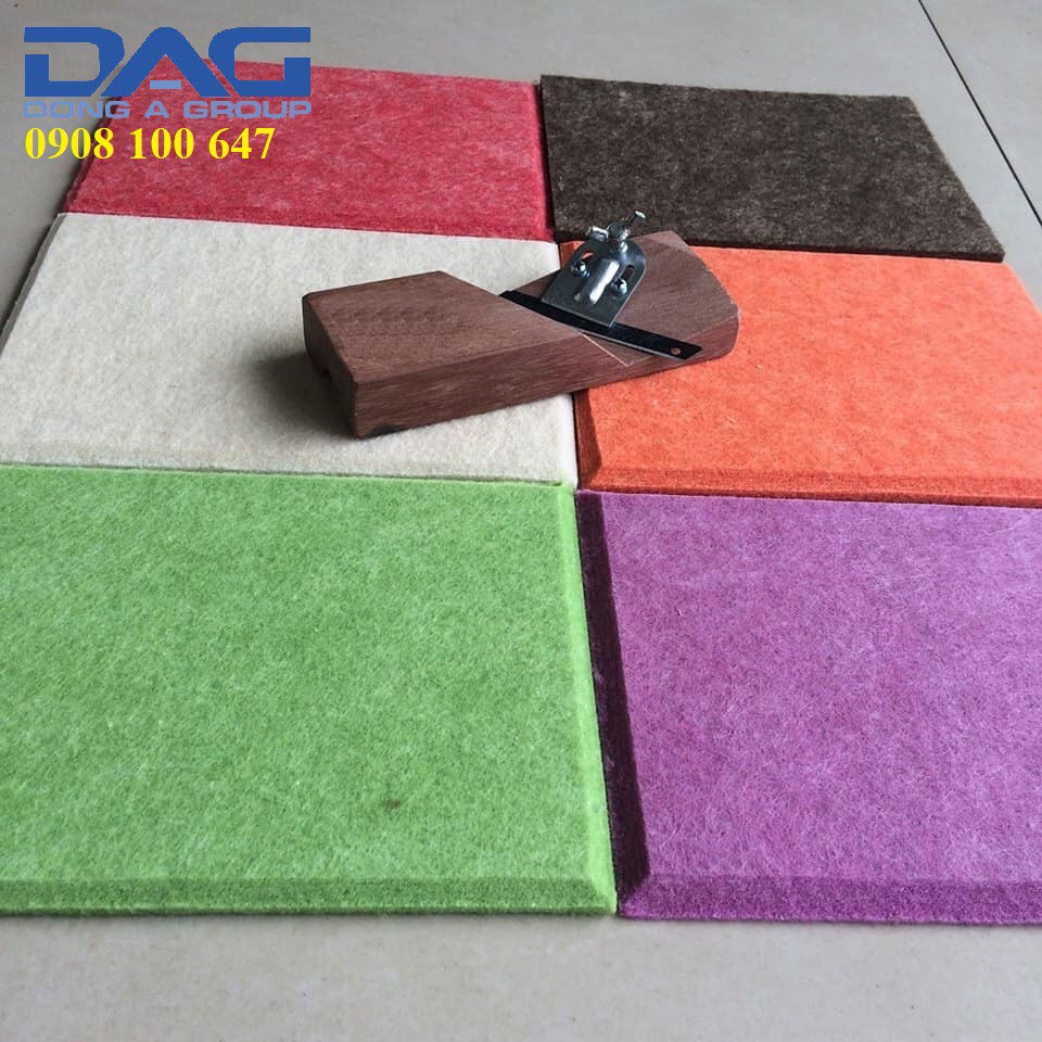 Nỉ tiêu âm  Acoustics Panels Polyester Sonic không vát góc cạnh 60x60cm Combo 8 Tấm