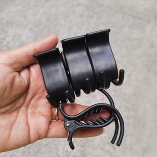 Lố 12 kẹp tóc 3 răng đen nhám (nhựa mềm)