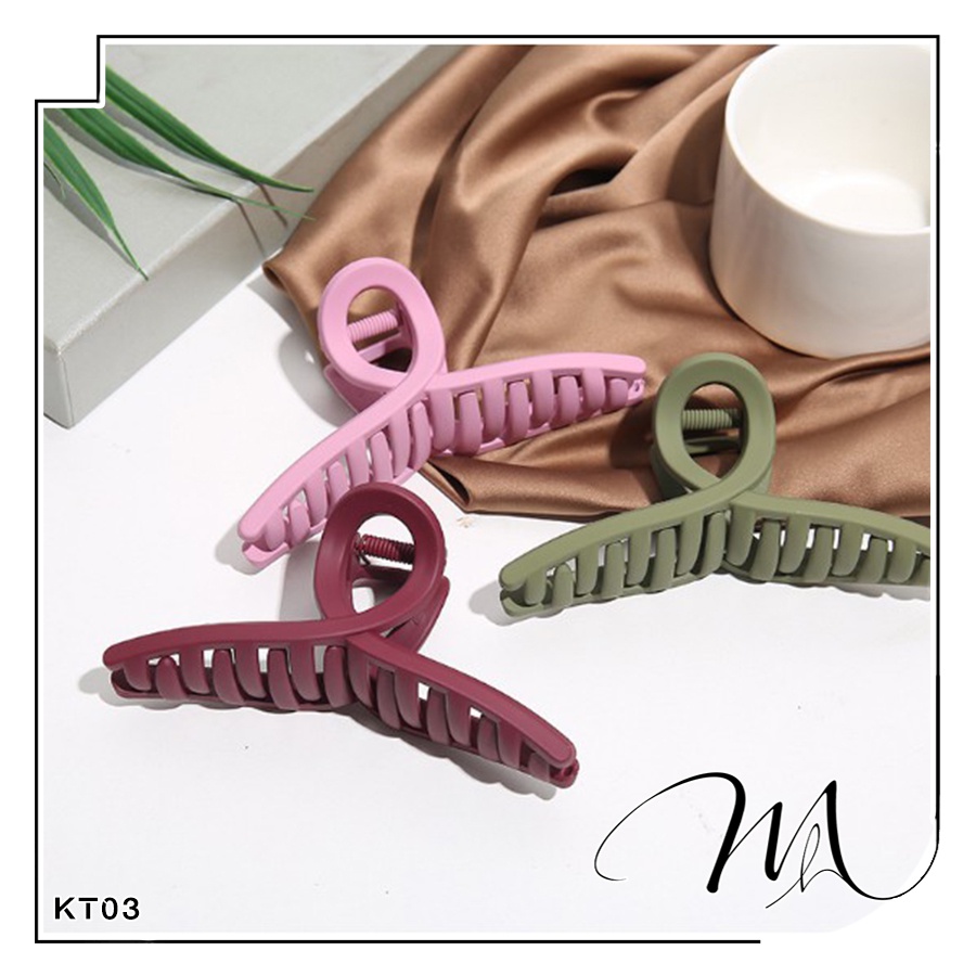 Kẹp tóc càng cua Hàn Quốc cỡ lớn màu trơn nhám lì - Măng's House KT03