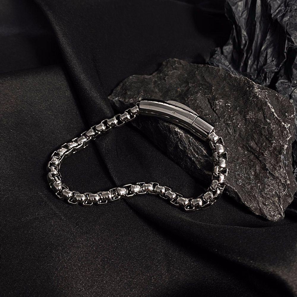 Vòng Tay Dây Xích Dày Bằng Thép Không Gỉ Có Thể Điều Chỉnh Phong Cách Hip Hop