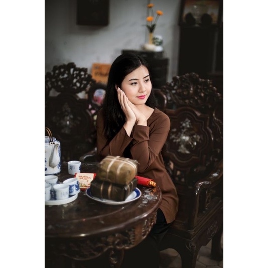 Áo bà ba nâu - Bà ba nông dân - chất vải kate đẹp