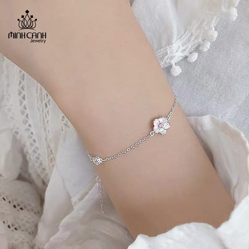 Vòng Tay Bạc Hoa Anh Đào Nhỏ Xinh - Minh Canh Jewelry