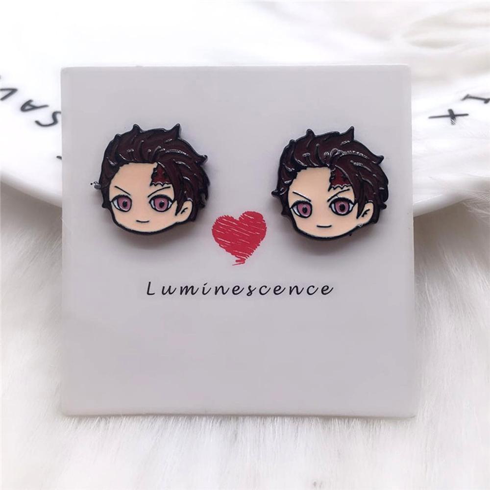 Bông Tai Dạng Kẹp Bằng Acrylic Họa Tiết Hoạt Hình Demon Slayer Kimetsu No Yaiba Kamado Tanjirou Nezuko 2life