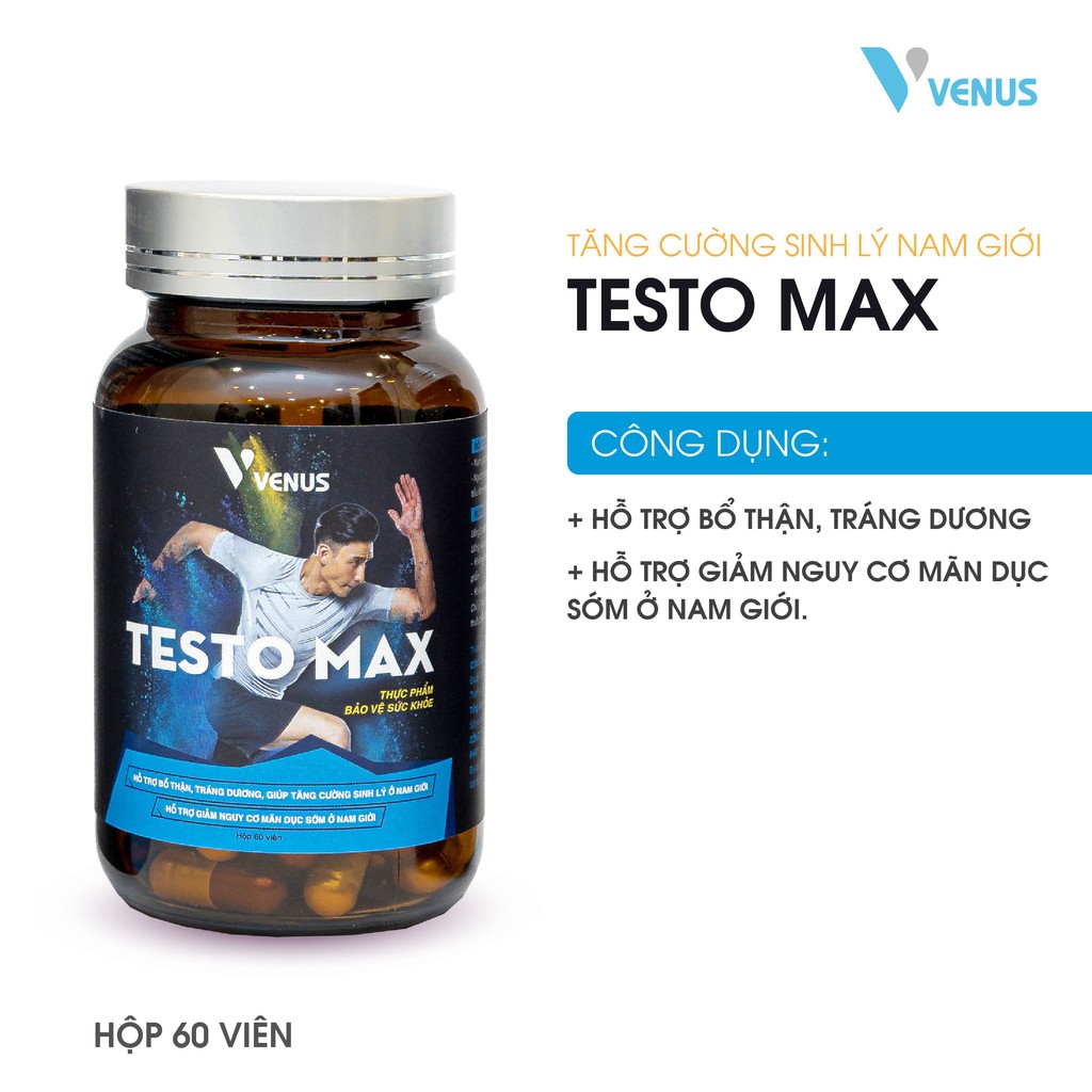 Tăng cường sinh lý nam Testo max - bổ sung vitamin, cải thiện tình trạng sức khỏe, sinh lý nam, tăng cường sinh lực 60v