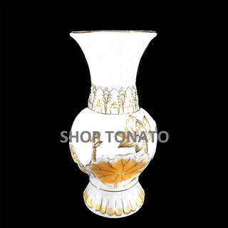 BÌNH BÔNG,LỌ HOA SEN VÀNG 108 CAO 17CM,19.5CM