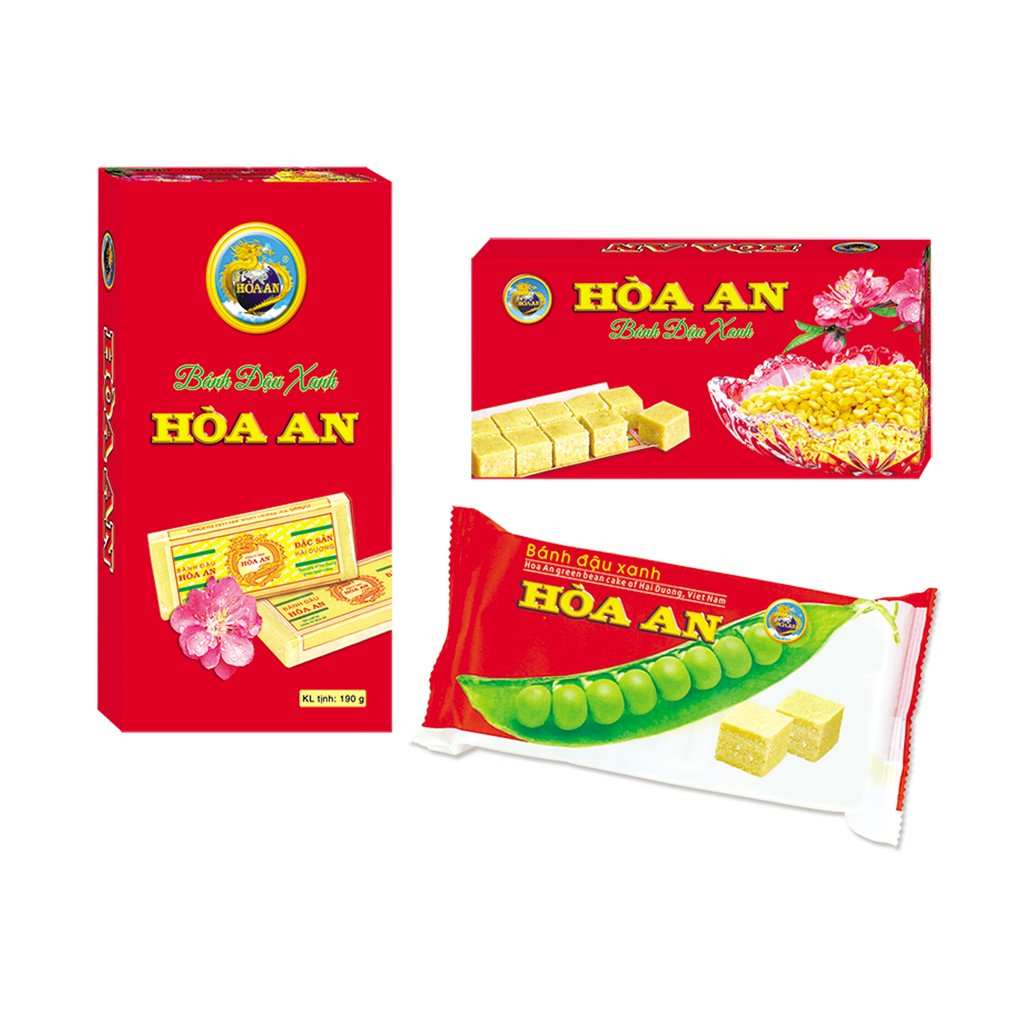 Bánh đậu xanh Hoà An, đậu xanh Hải Dương hộp 200g / 420g