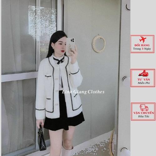 Áo cardigan len nữ lông thỏ thu đông ulzzang Hàn Quốc công sở