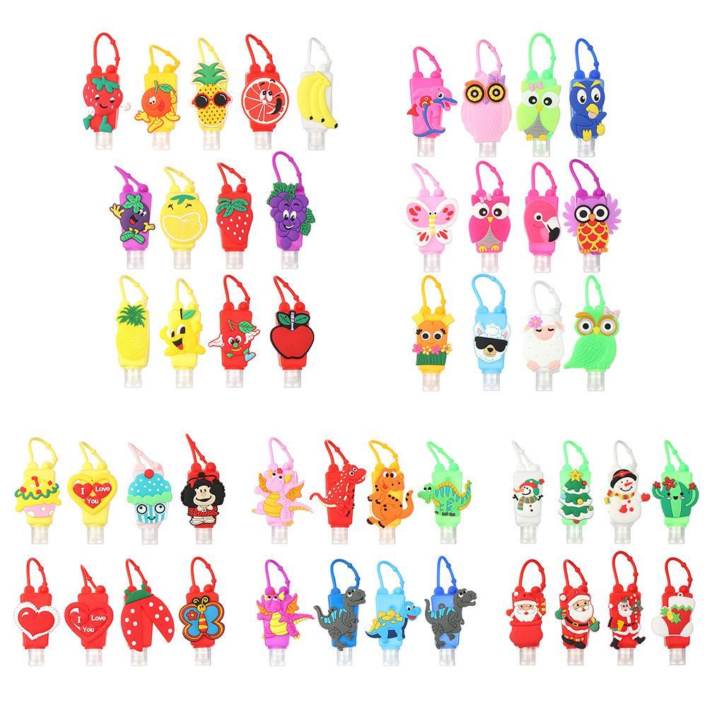 Set 5 Nắp Đậy Chai Lọ Bằng Silicon Hình Khủng Long Hoạt Hình Màu Sắc Ngẫu Nhiên