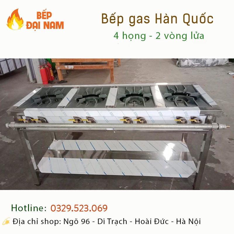 Bếp gas công nghiệp Hàn Quốc nhiều họng, công suất cao