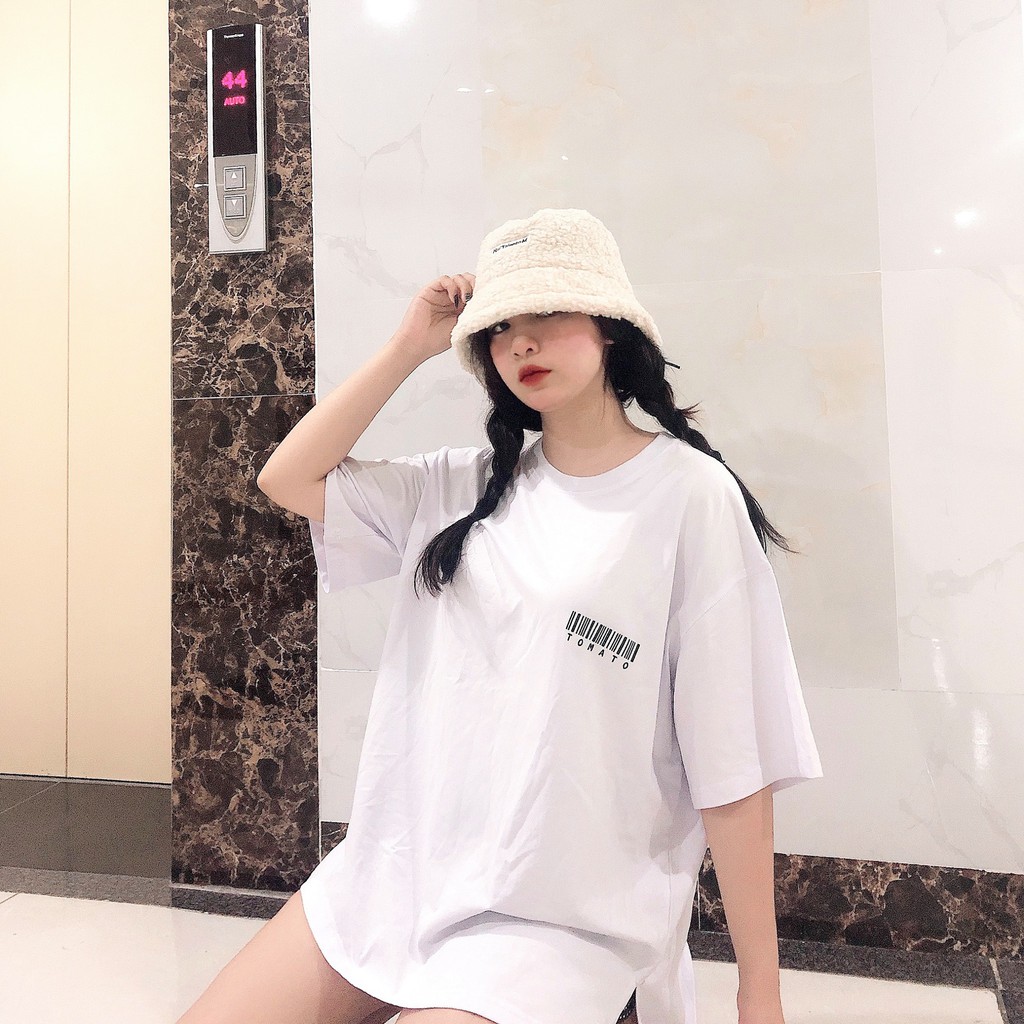 [TẶNG HỘP QUÀ] Áo thun Unisex hình Barcode 100% cotton oversize tay lỡ form rộng TẶNG vớ và scrunchies | BigBuy360 - bigbuy360.vn