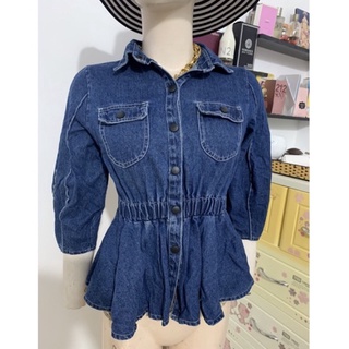 Áo Jeans tay dài ôm eo size M