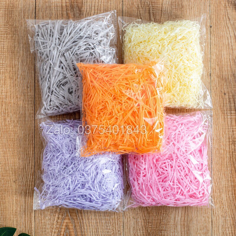 [25 MÀU, SỈ 179K/KG] Giấy rơm, giấy vụn lót hộp quà (20g/50g/100g)