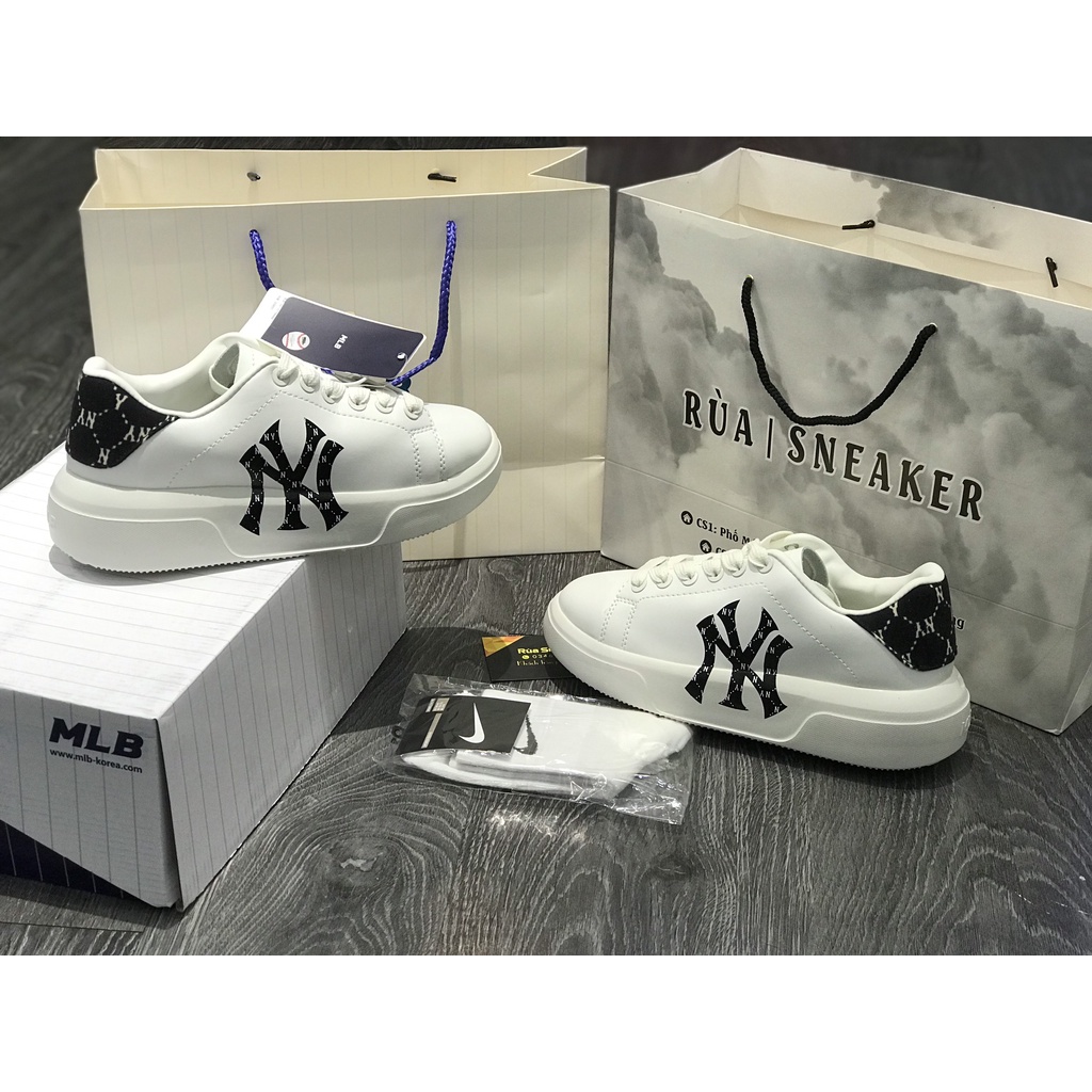 Siêu Phẩm Giày Thể Thao Sneaker M.L.B Classic New York Chữ Đen Siêu Hot Cao Cấp Ảnh Thật + freeship