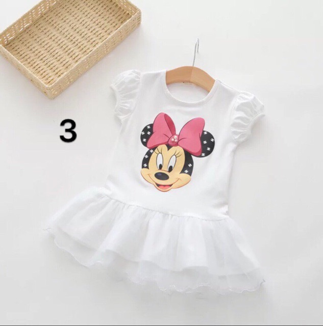 Váy Đầm Thun Cotton In Mimie bé gái 10kg -22kg