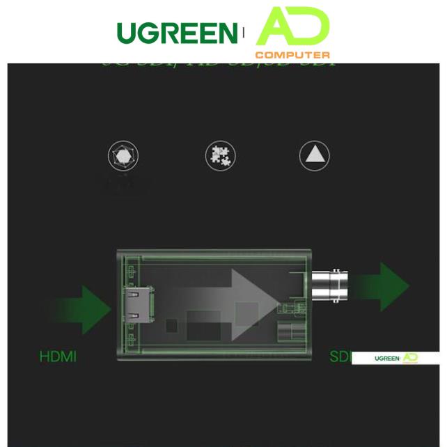 Bộ chuyển đổi HDMI sang SDI audio &amp; video UGREEN CM132 40966 - Hàng phân phối chính hãng - Bảo hành 18 tháng